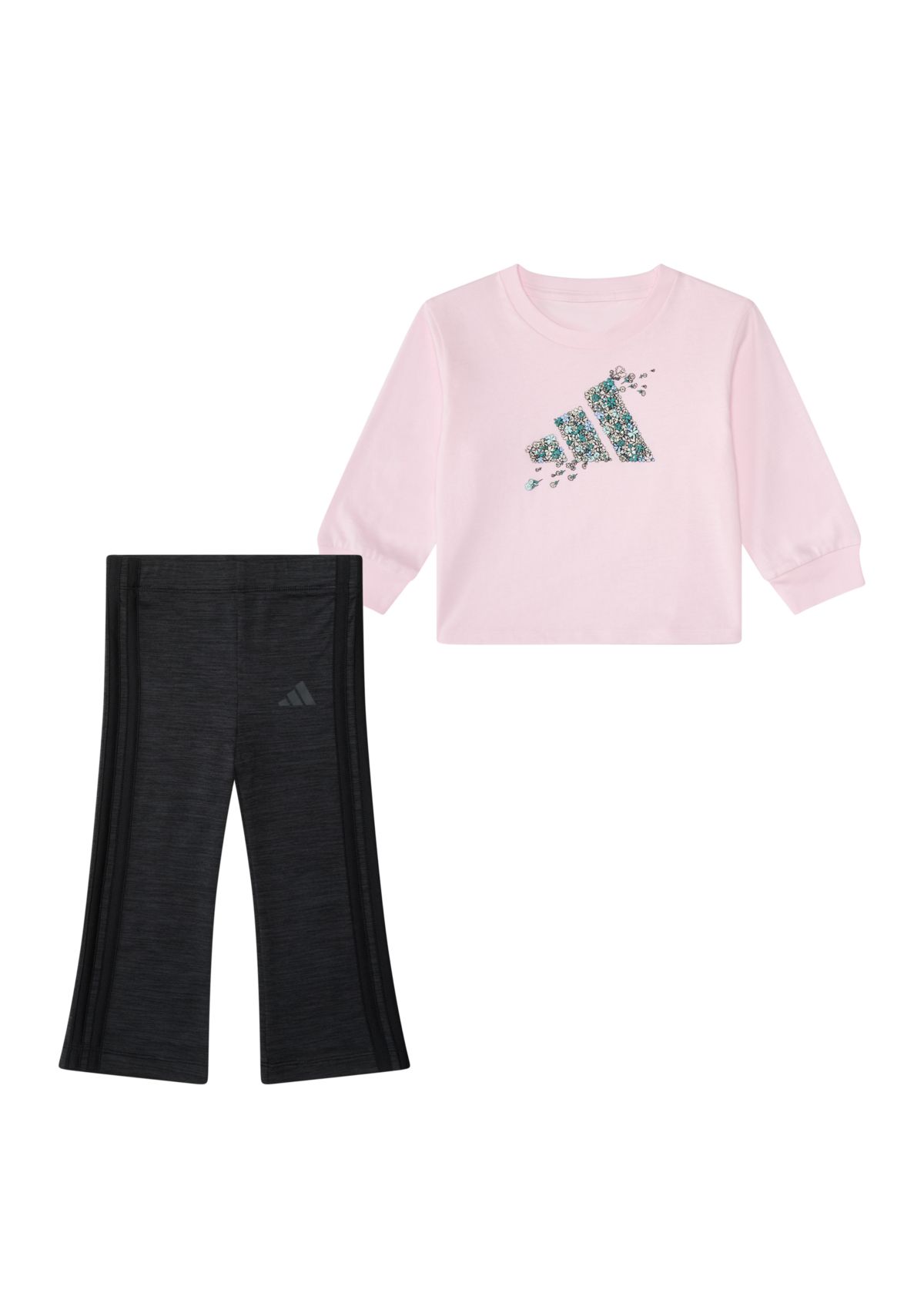 Baby Girls Two Piece Long Sleeve Graphic T-Shirt and Flare Pants Set