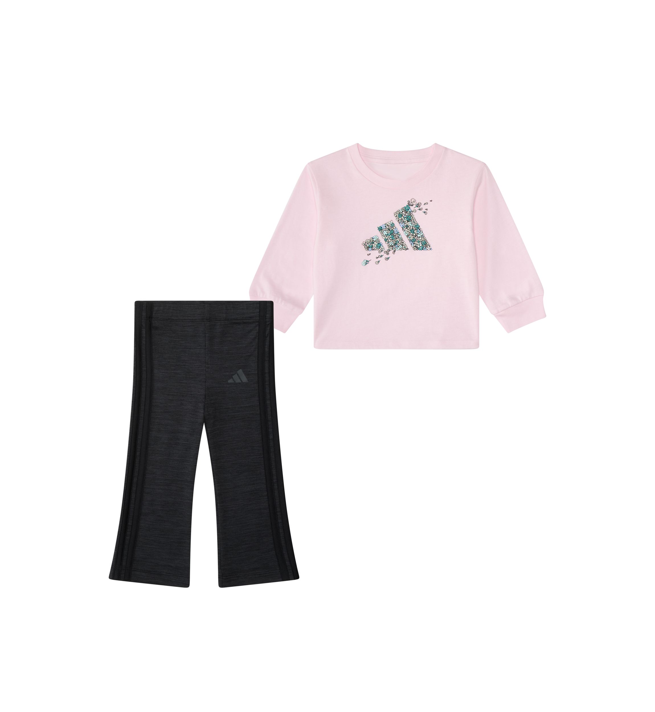 Baby Girls Two Piece Long Sleeve Graphic T-Shirt and Flare Pants Set