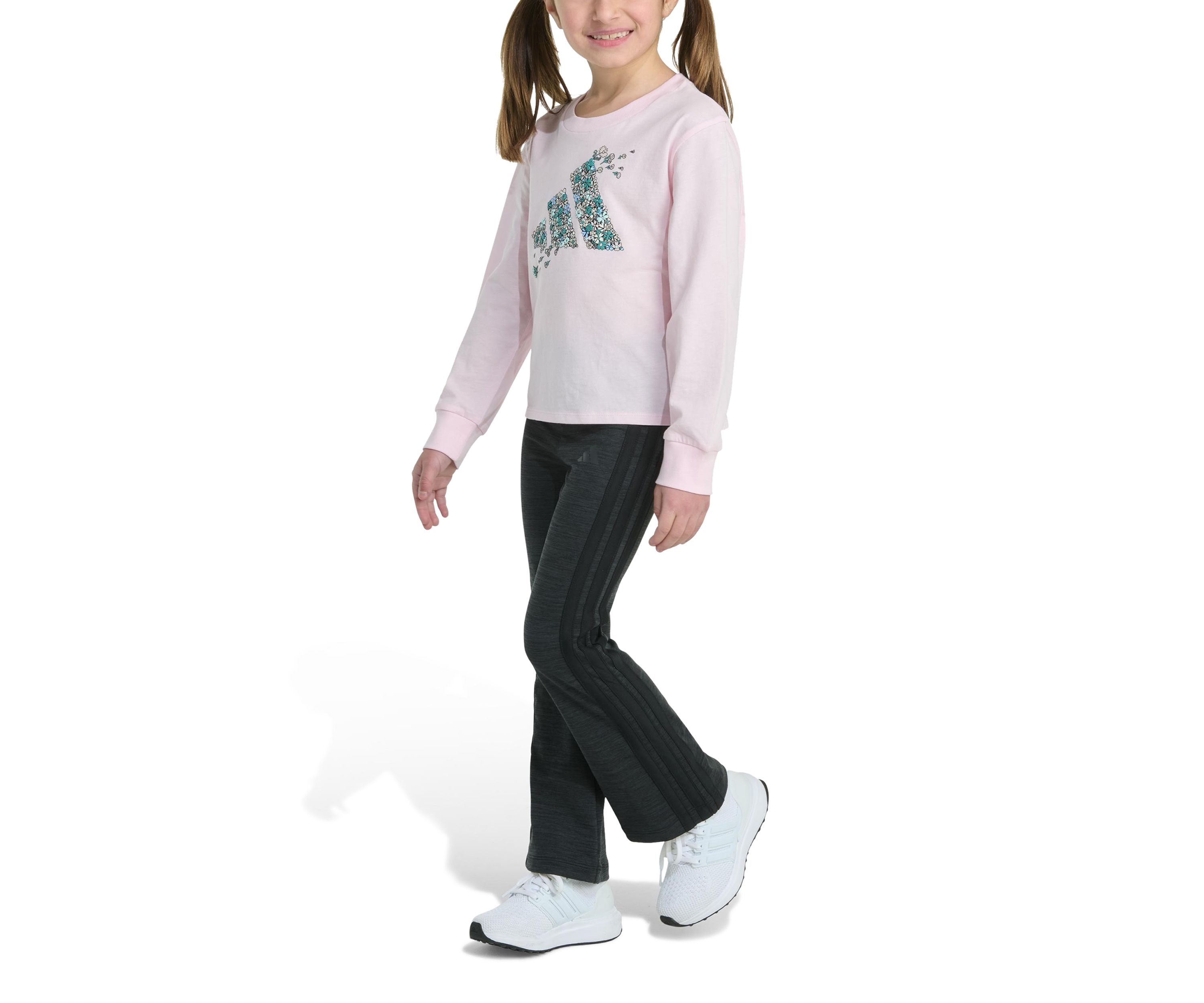 Toddler Girls Two Piece Long Sleeve Graphic T-Shirt and Flare Pants Set