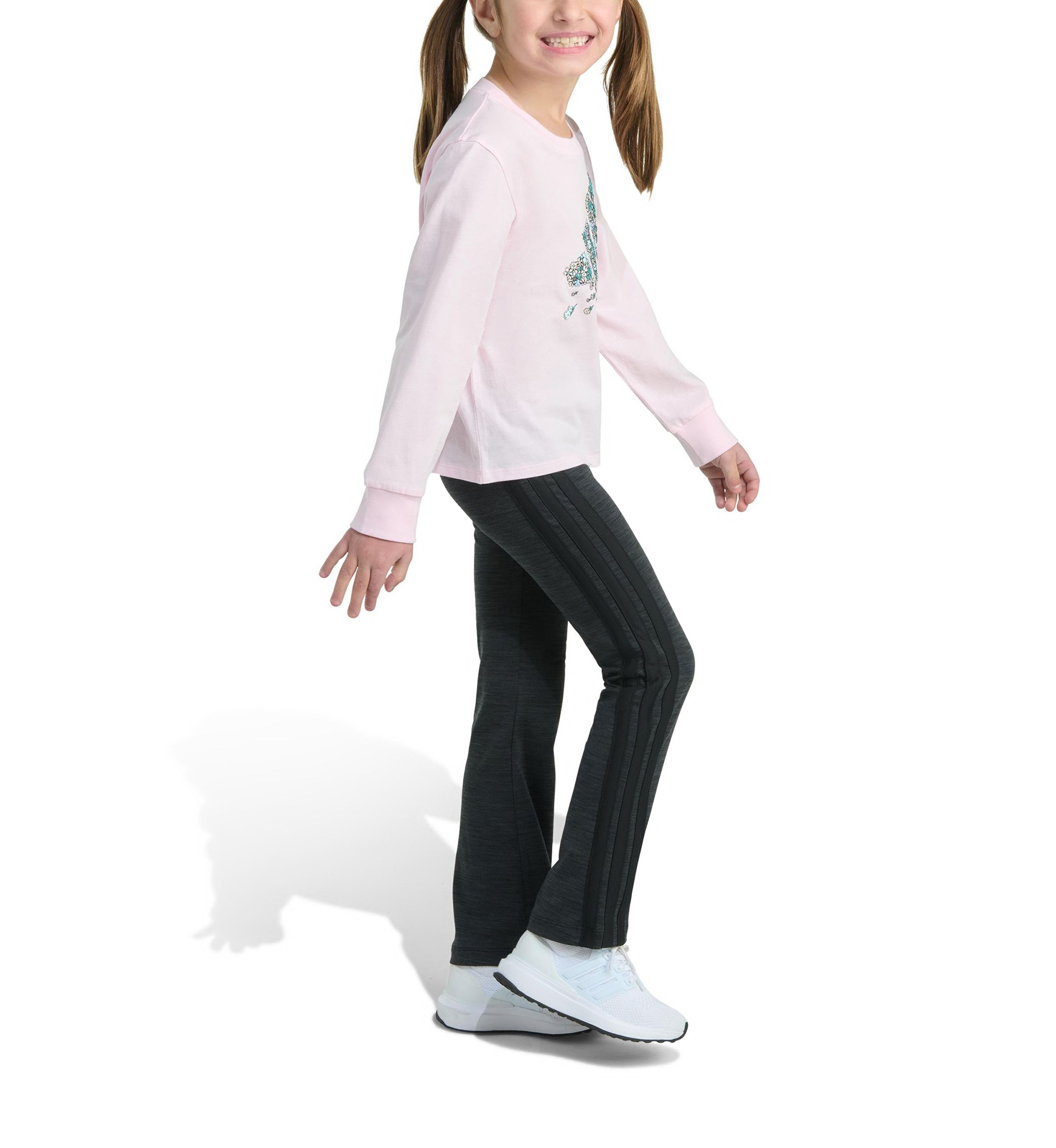 Toddler Girls Two Piece Long Sleeve Graphic T-Shirt and Flare Pants Set
