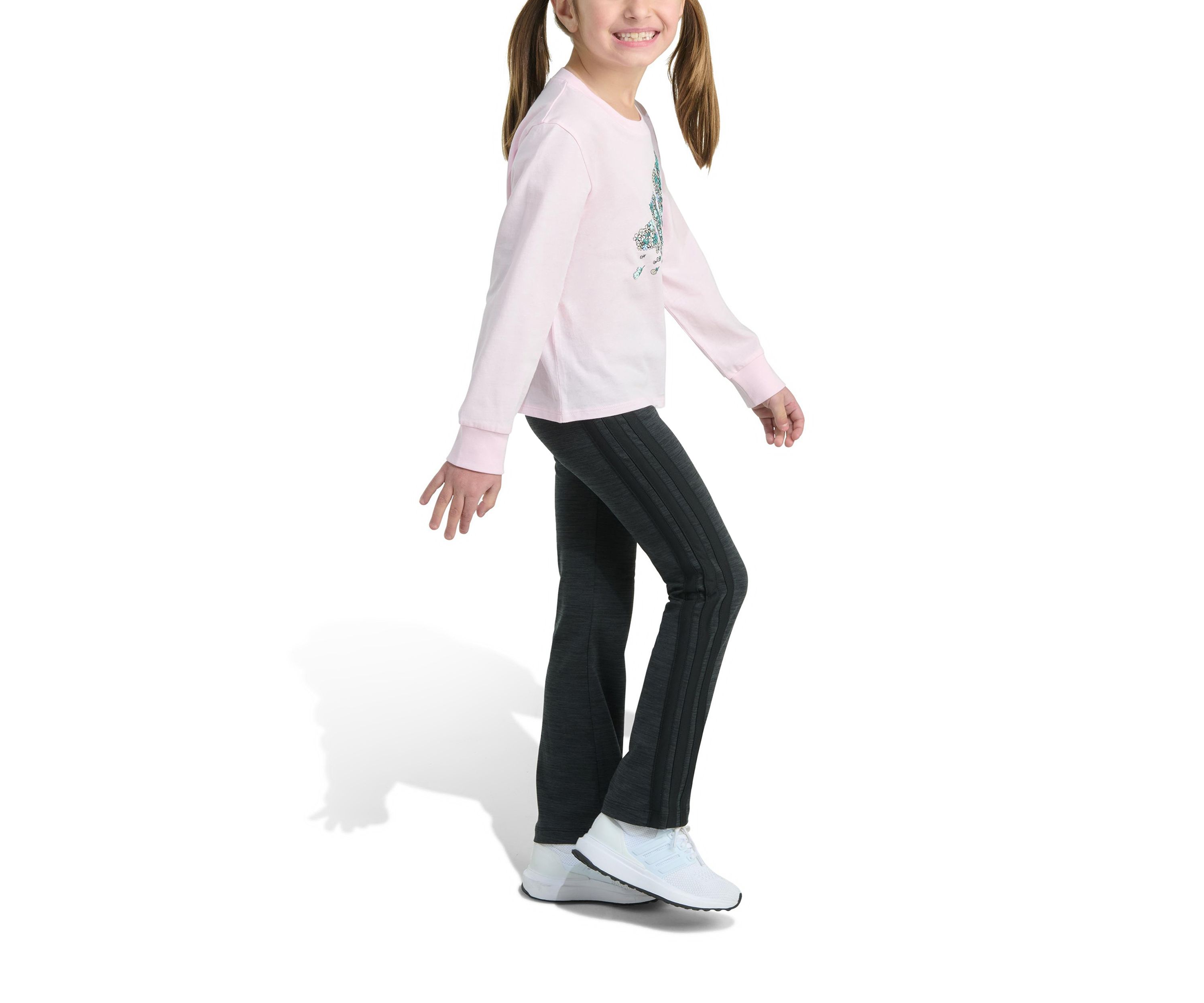Toddler Girls Two Piece Long Sleeve Graphic T-Shirt and Flare Pants Set