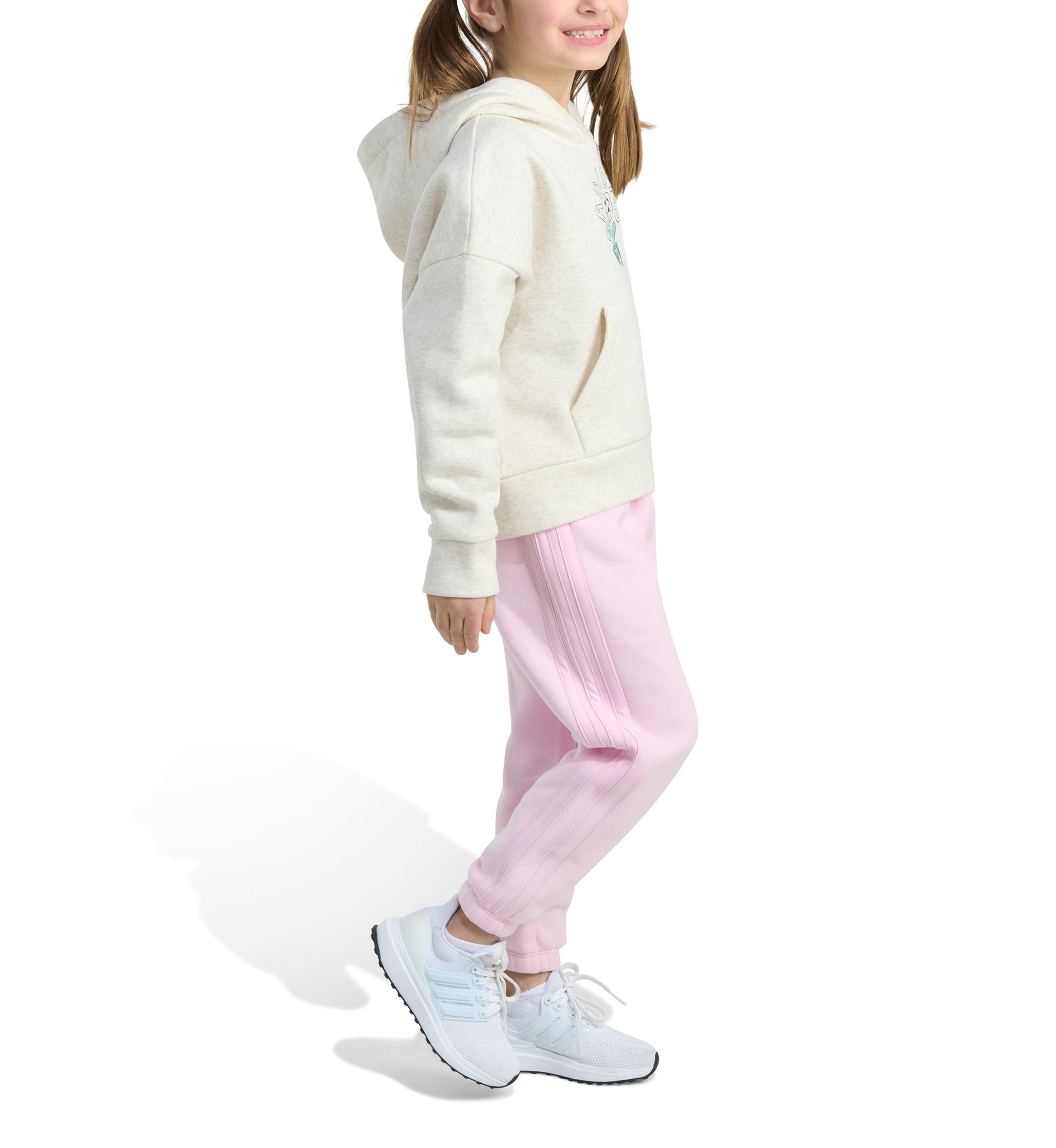 Toddler Girls Two Piece Long Sleeve Hooded Heather Pullover and Joggers Set