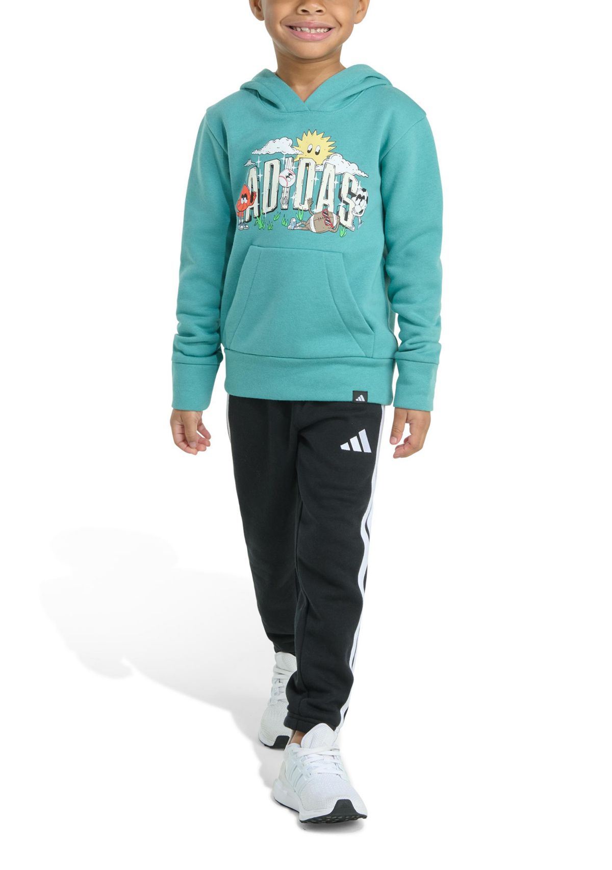 Toddler Boys Two Piece Long Sleeve Graphic Fleece Pullover & Joggers Set