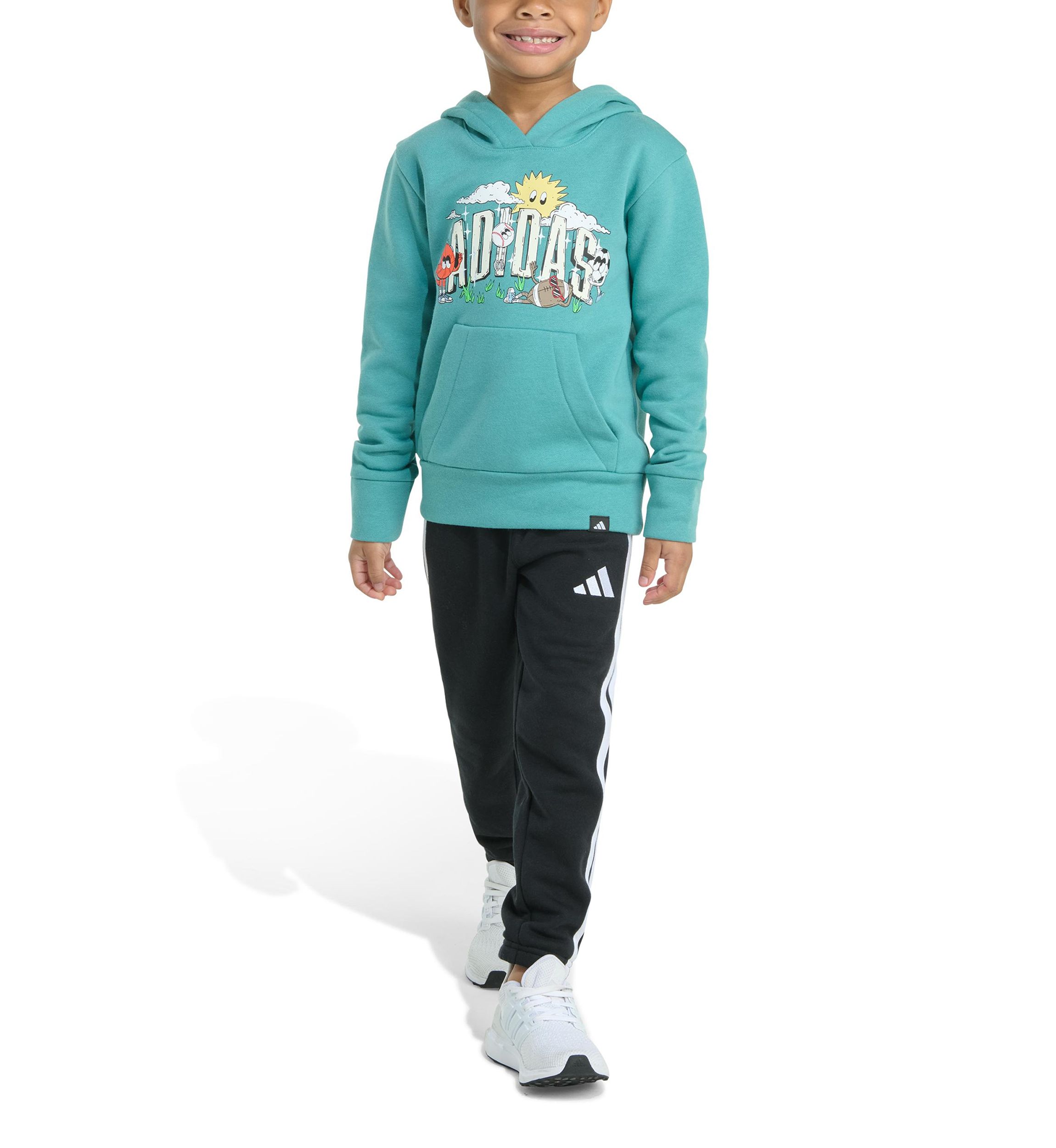 Toddler Boys Two Piece Long Sleeve Graphic Fleece Pullover & Joggers Set