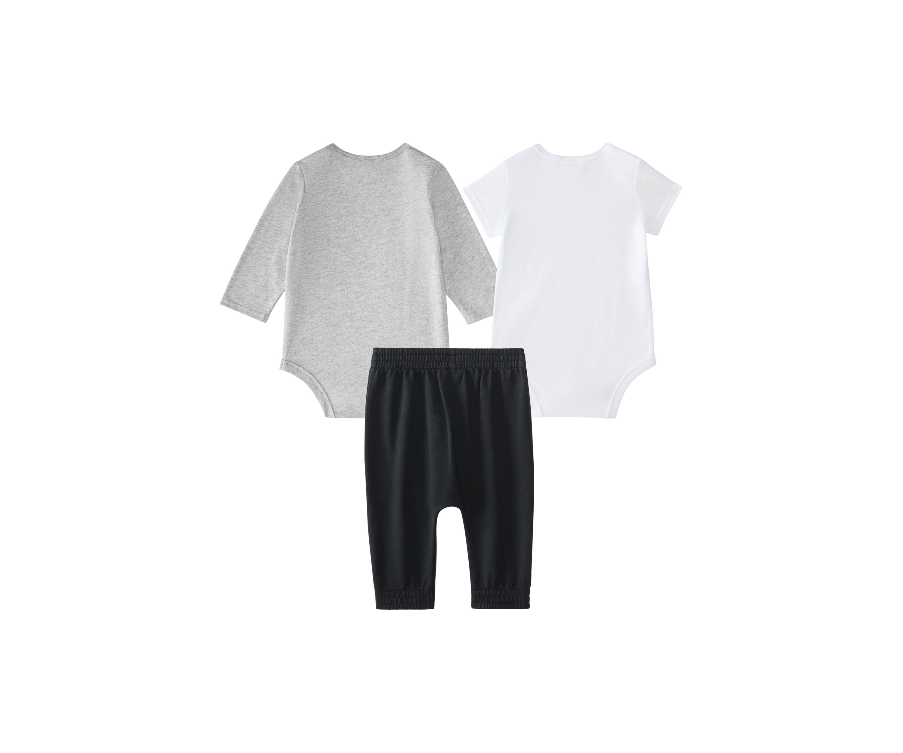Baby Boys Three Piece Linear Logo Heather Bodysuit & Pants Set
