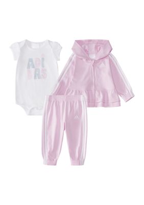 Baby Girls 3-Piece Ruffle French Terry Jacket Set