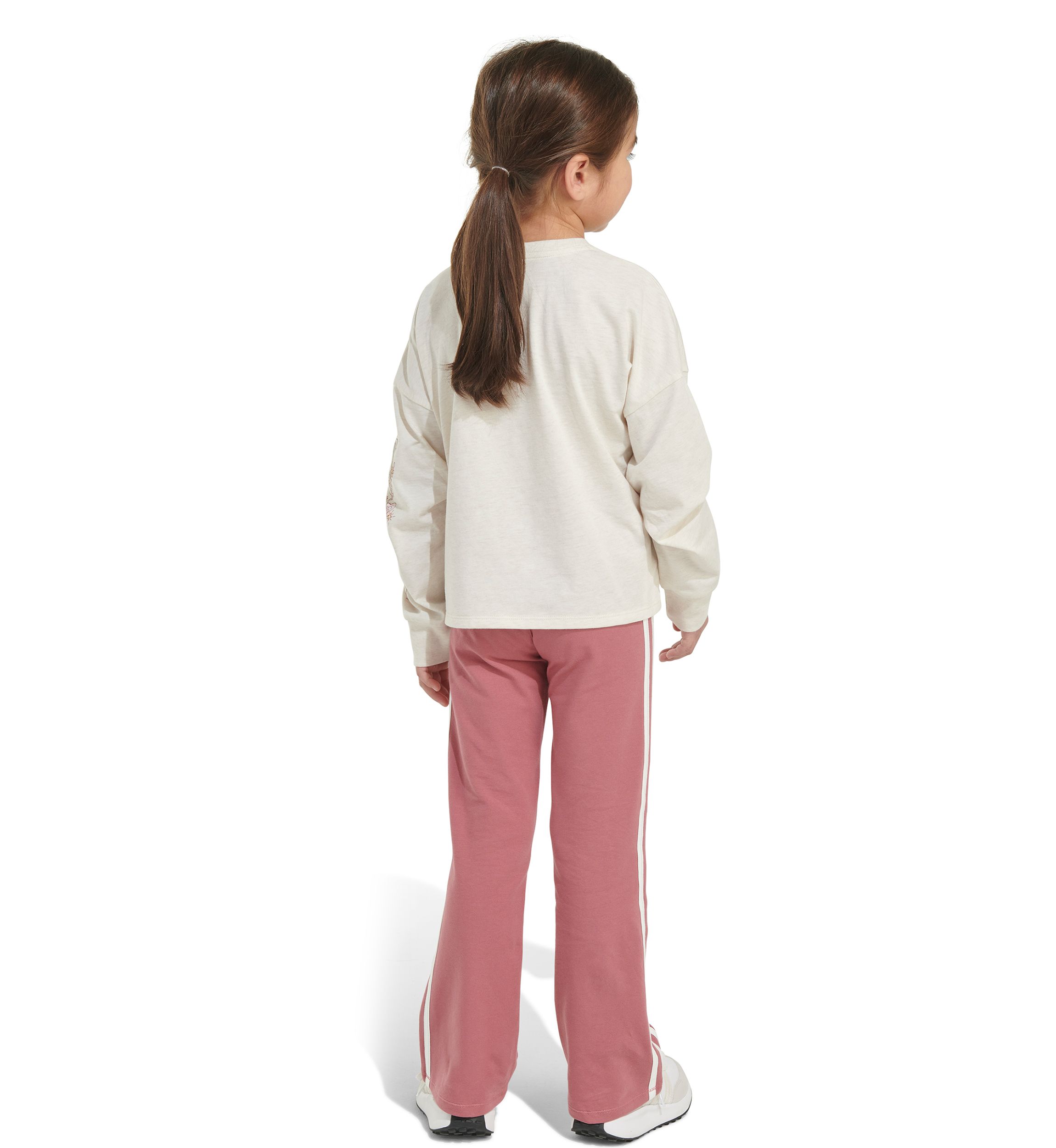 Toddler Girls Long Sleeve Graphic Heather T-Shirt and Flared Pants Set