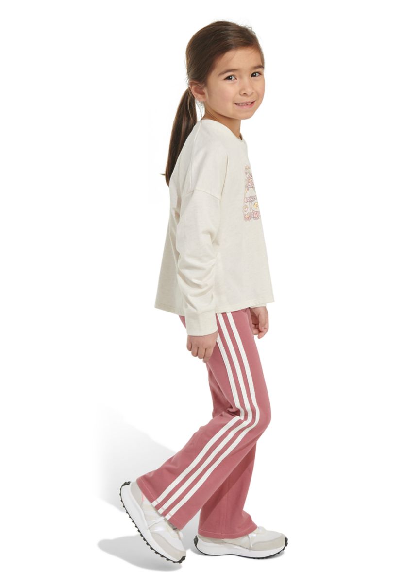 Toddler Girls Long Sleeve Graphic Heather T-Shirt and Flared Pants Set