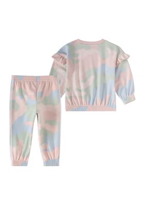 Girls 4-6x French Terry Flutter Sleeve Sweatshirt and Joggers Set