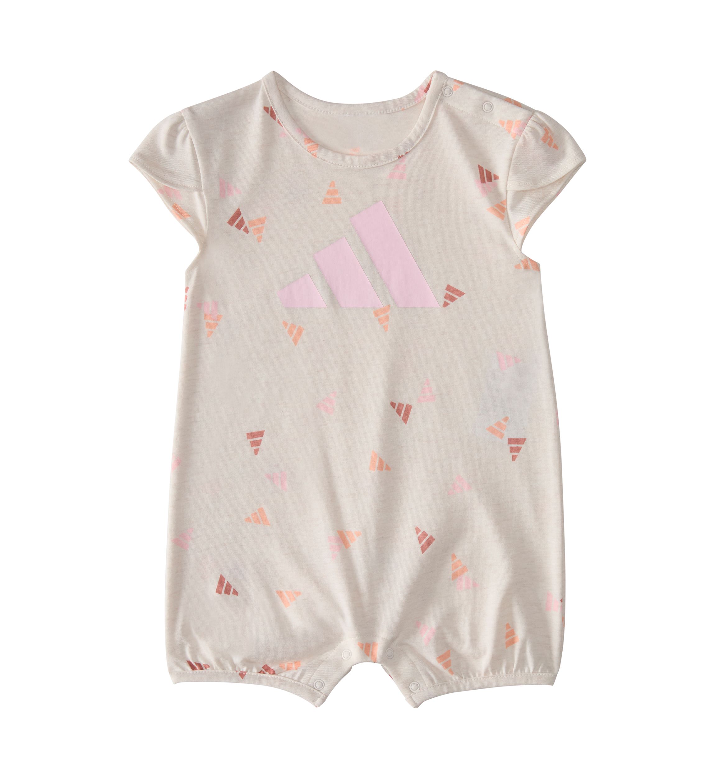 Baby Girls Short Sleeve Printed Heather Shortie Romper