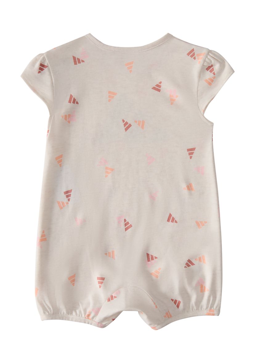 Baby Girls Short Sleeve Printed Heather Shortie Romper