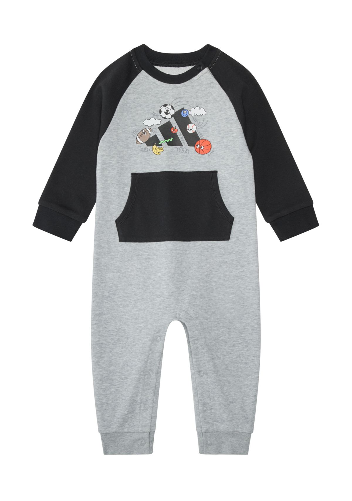 Baby Boys Long Sleeve Color Blocked French Terry Coverall