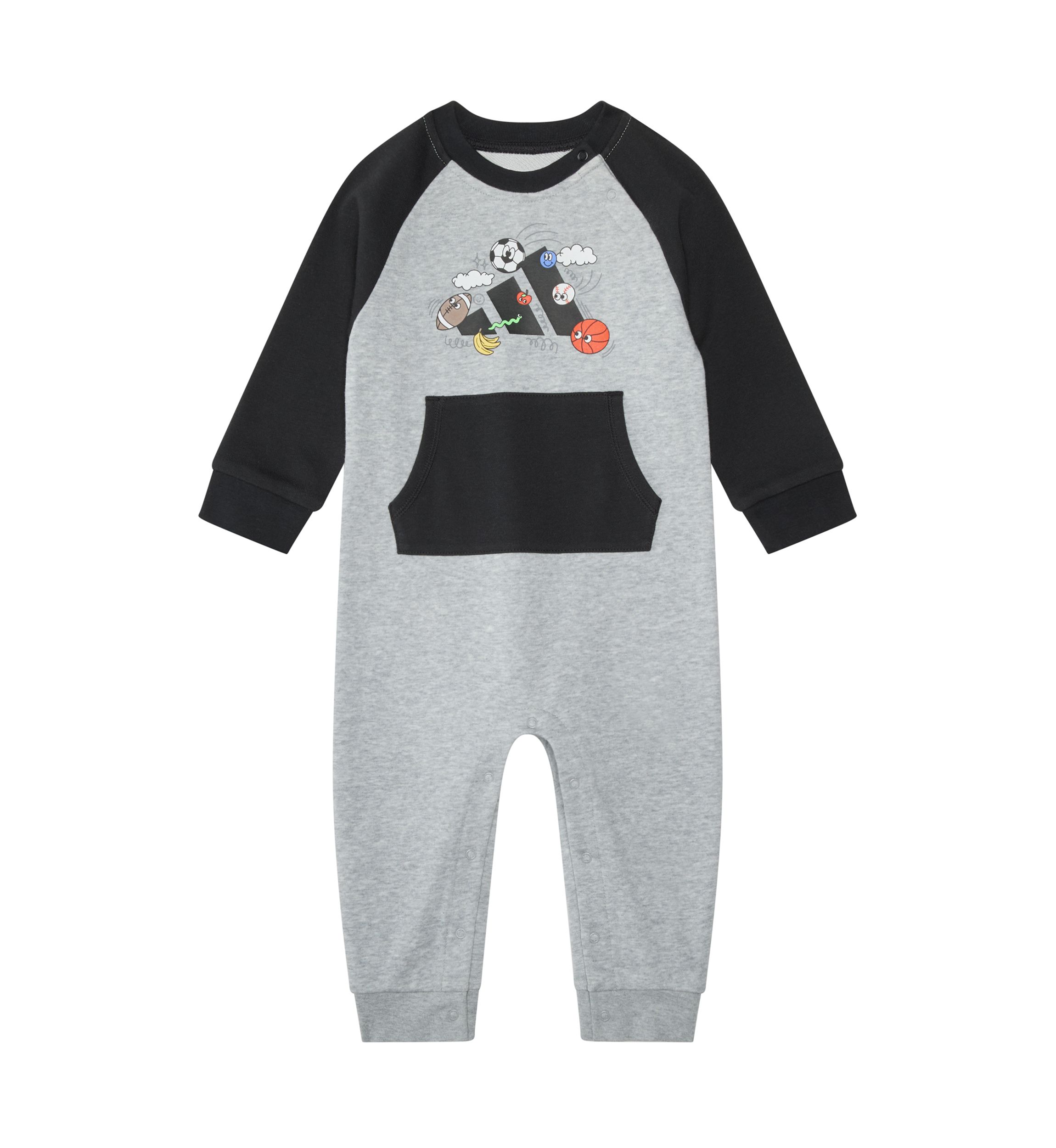 Baby Boys Long Sleeve Color Blocked French Terry Coverall