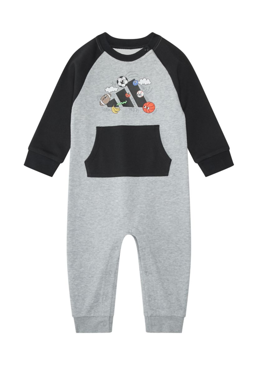 Baby Boys Long Sleeve Color Blocked French Terry Coverall