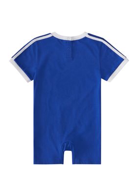 Baby Boys Short Sleeve 3 Stripe Logo Romper