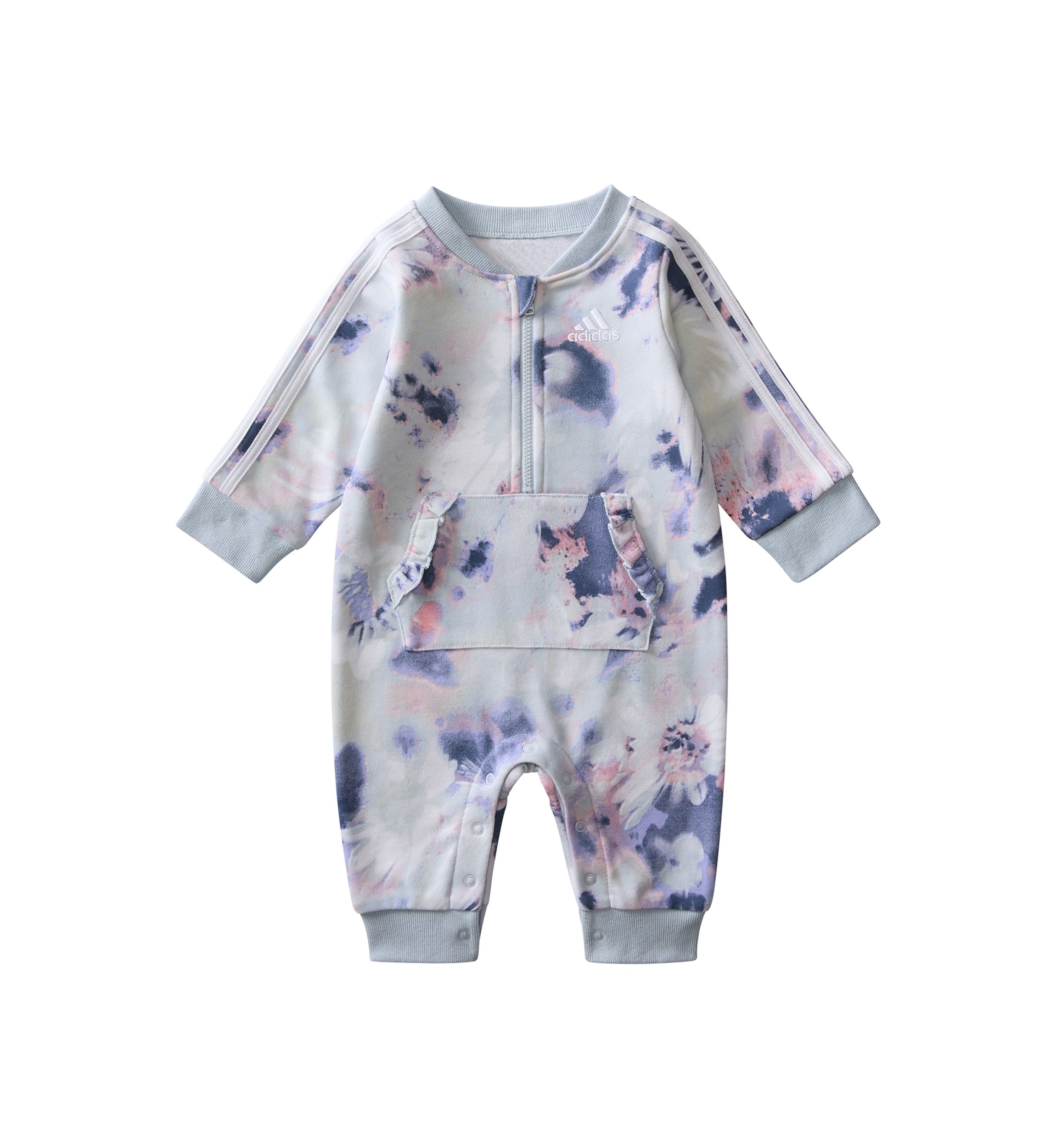 Baby Boys Long Sleeve Printed French Terry Ruffle Pocket Coverall