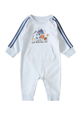 Baby Boys Long Sleeve 3 Stripes Graphic Coverall