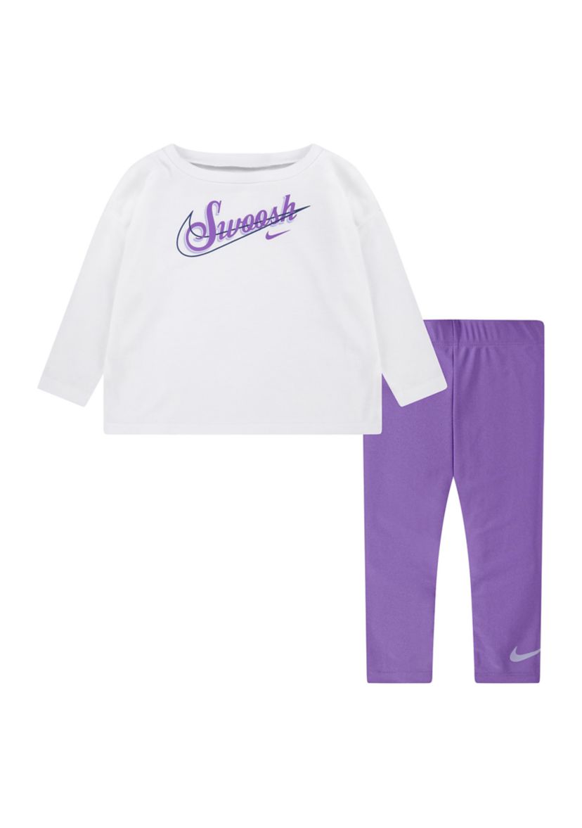 Baby Girls Graphic Sweatshirt and Shine Leggings Set