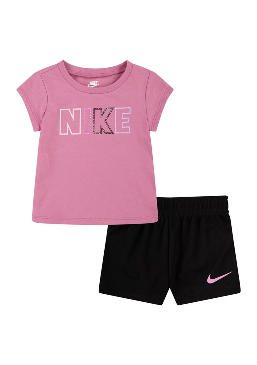 Baby Girls Femme Pop Graphic T-Shirt and Shorts Set
