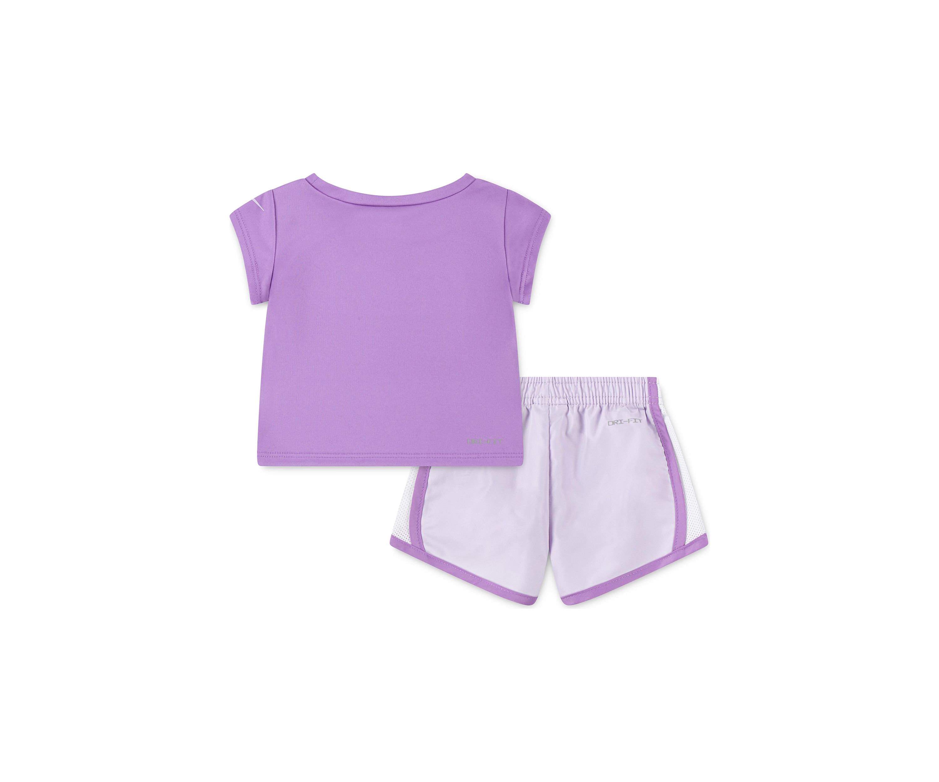 Baby Girls Dri Fit Graphic T-Shirt and Shorts Set