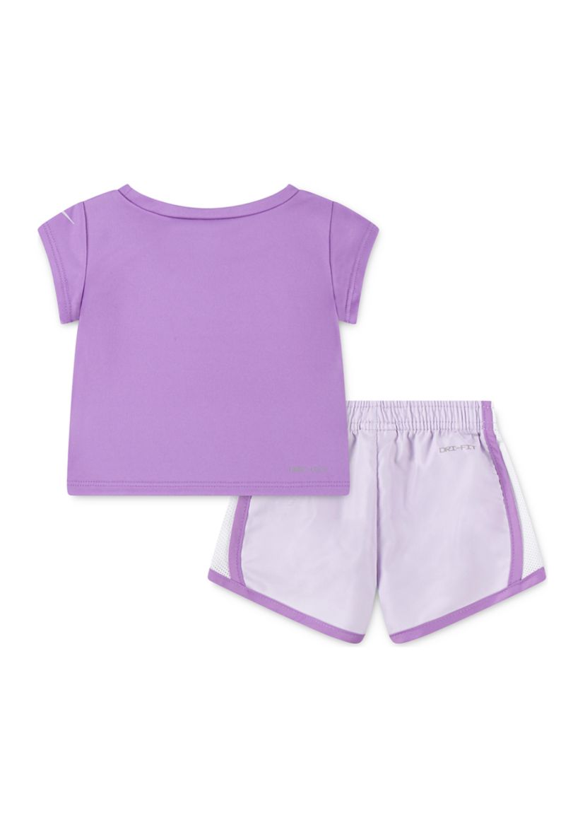 Baby Girls Dri Fit Graphic T-Shirt and Shorts Set