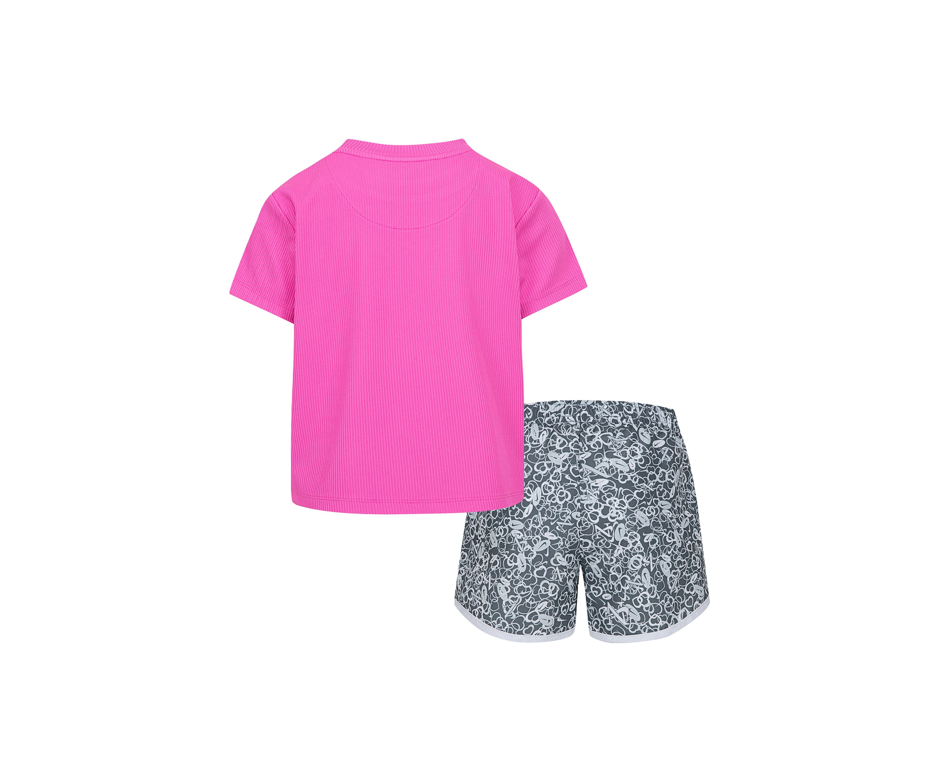 Baby Girls Dri Fit Graphic T-Shirt and Shorts Set