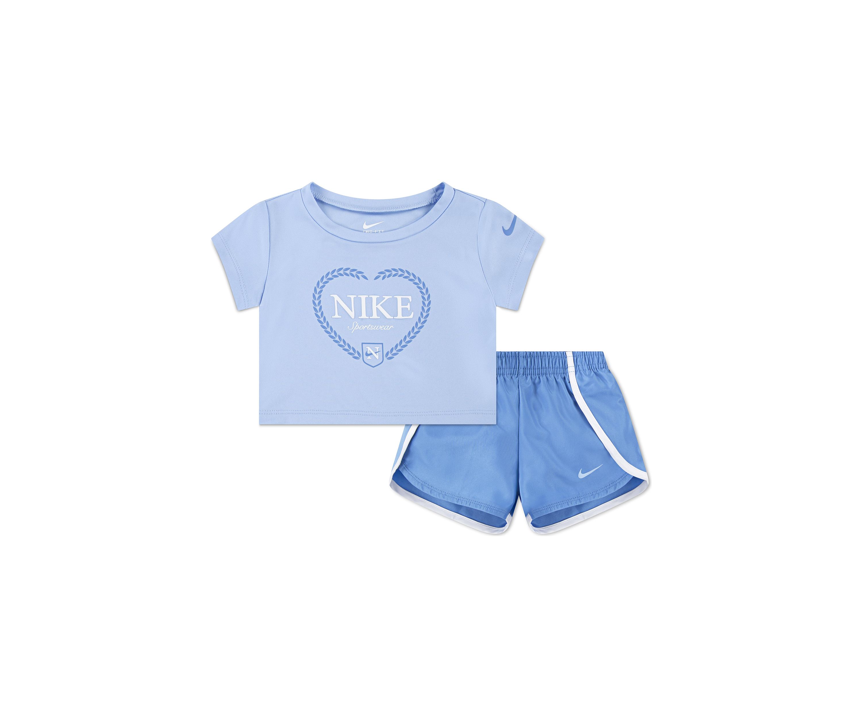 Baby Girls Interlock Dri Fit T-Shirt and Shorts Set