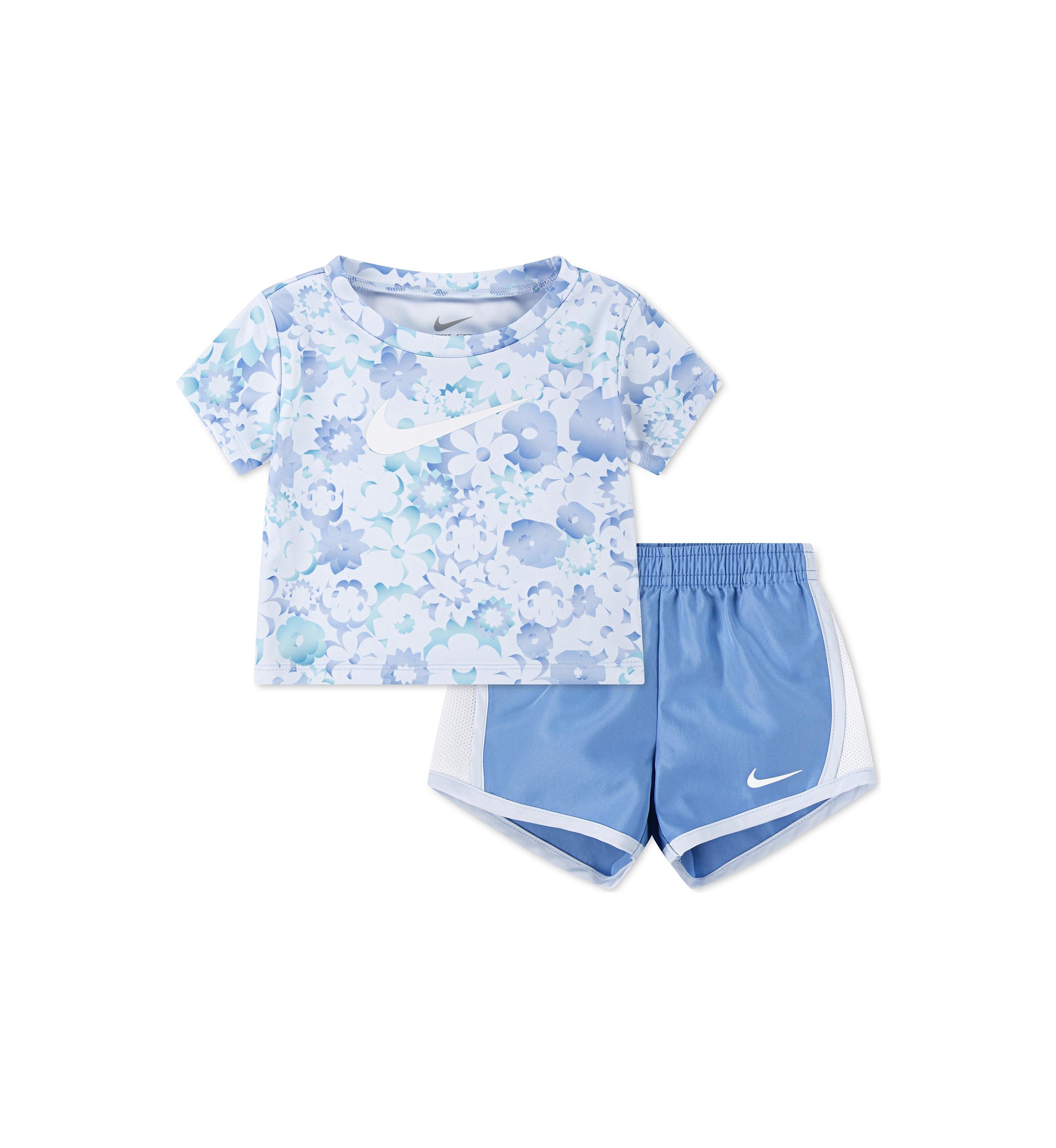 Baby Girls Dri Fit Graphic T-Shirt and Shorts Set