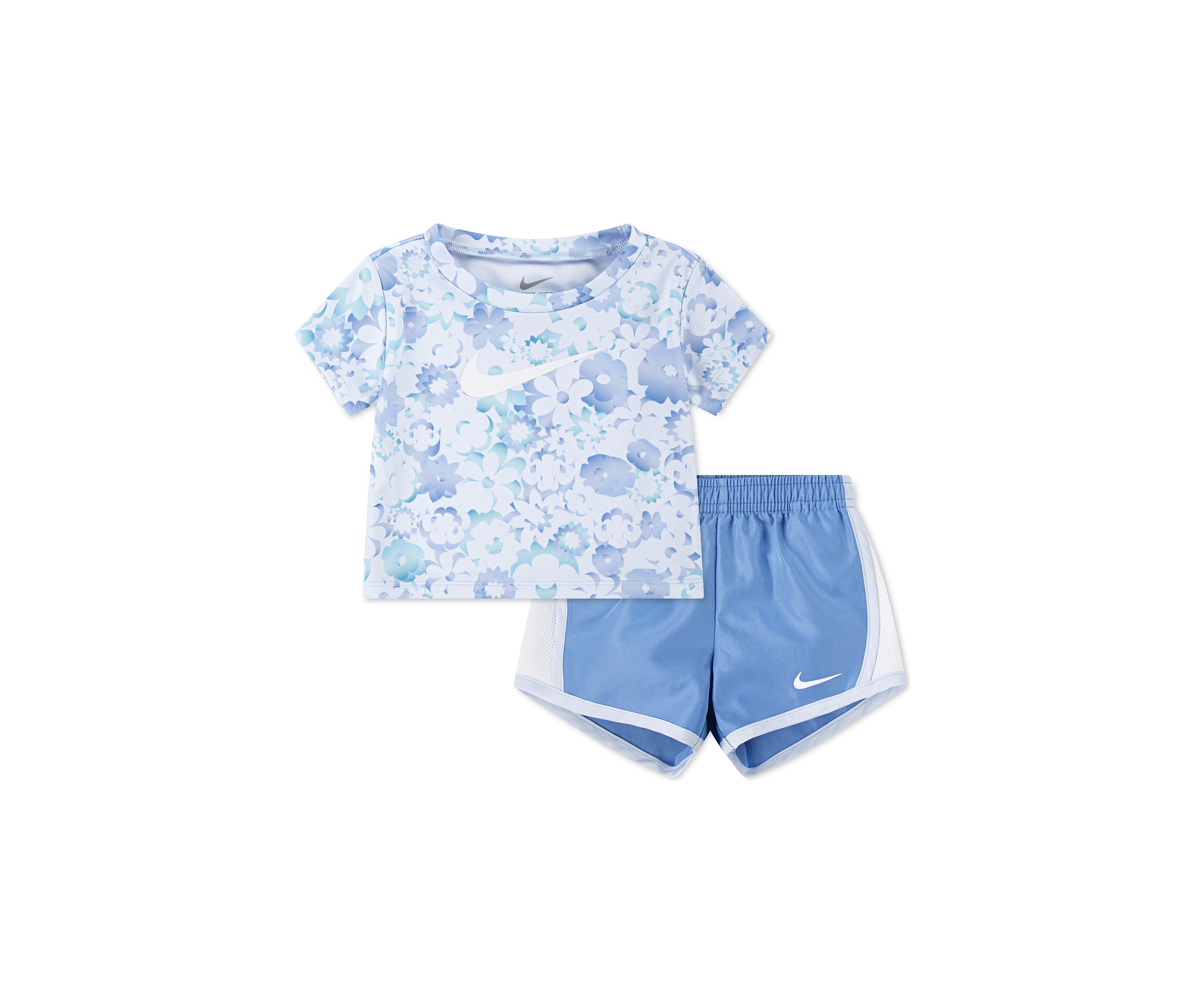 Baby Girls Dri Fit Graphic T-Shirt and Shorts Set
