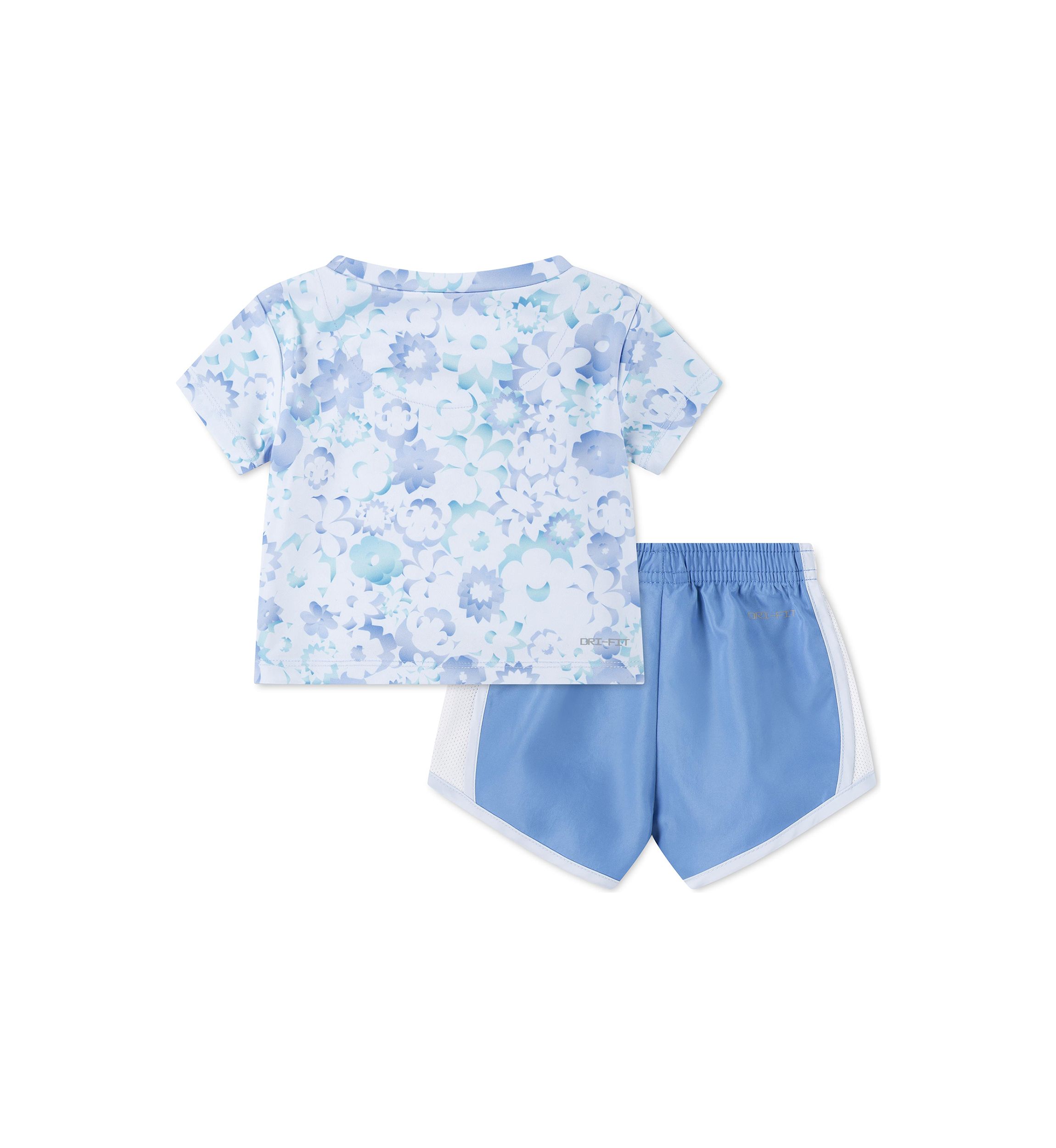 Baby Girls Dri Fit Graphic T-Shirt and Shorts Set