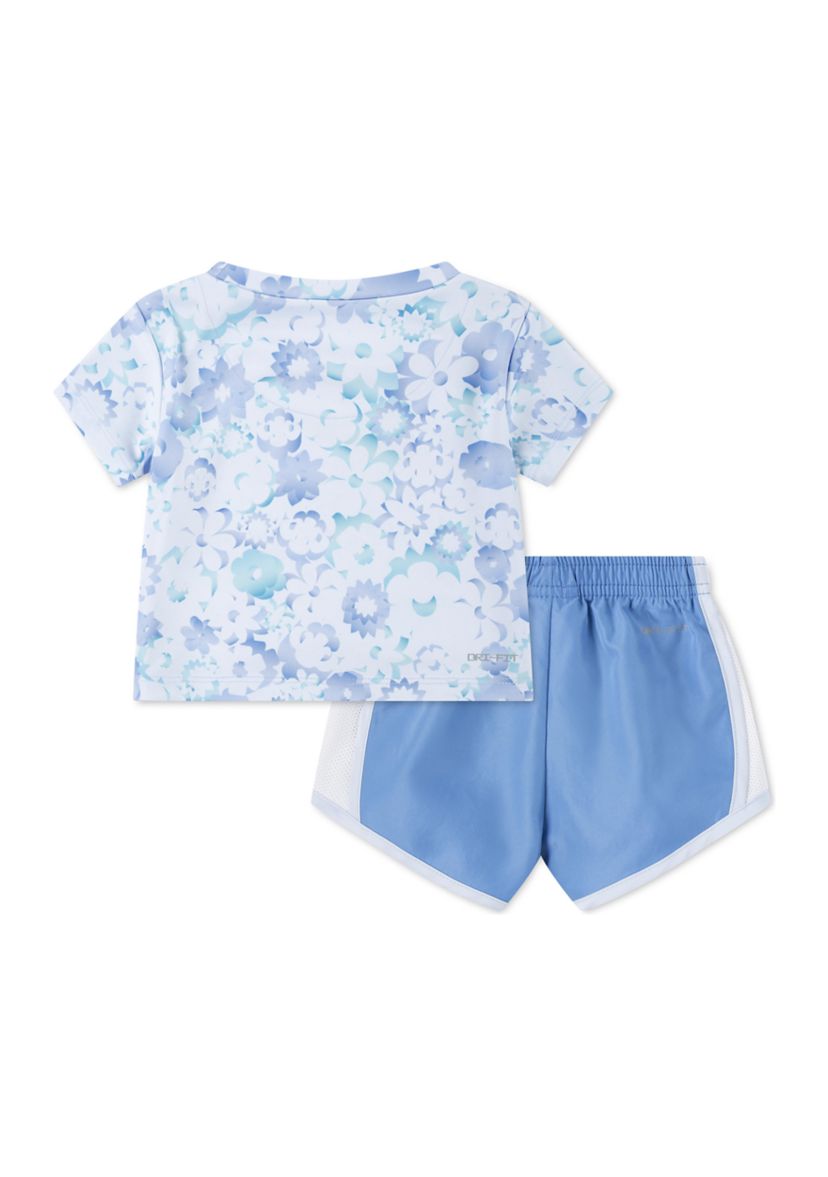 Baby Girls Dri Fit Graphic T-Shirt and Shorts Set