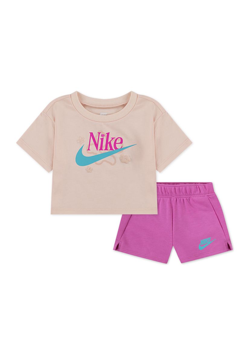 Baby Girls Cropped T-Shirt and Shorts Set