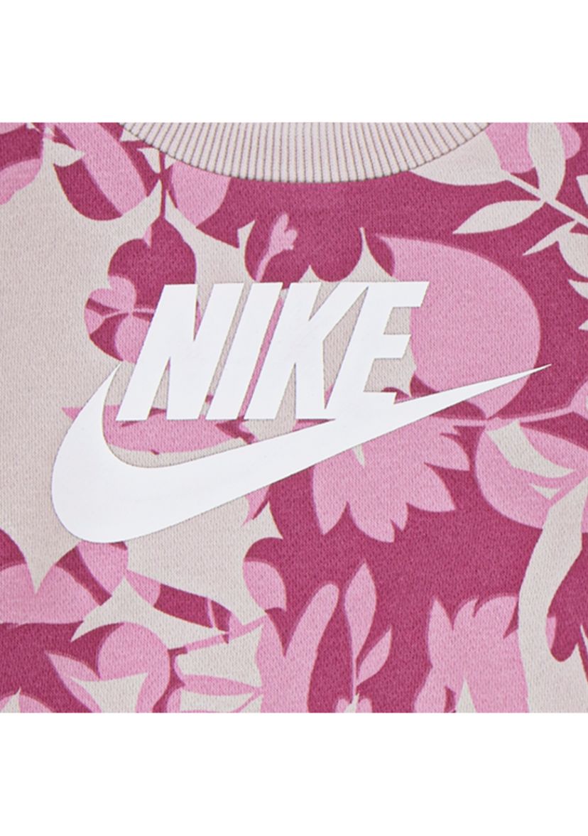 Baby Girls Floral Camo Printed Logo Sweatshirt and Flare Pants Set