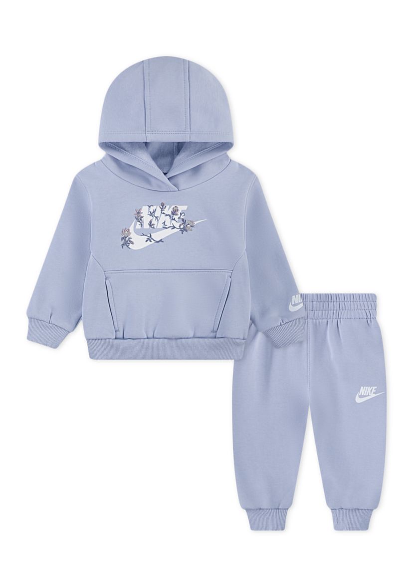 Baby Girls Floral Futura Logo Hoodie and Joggers Set
