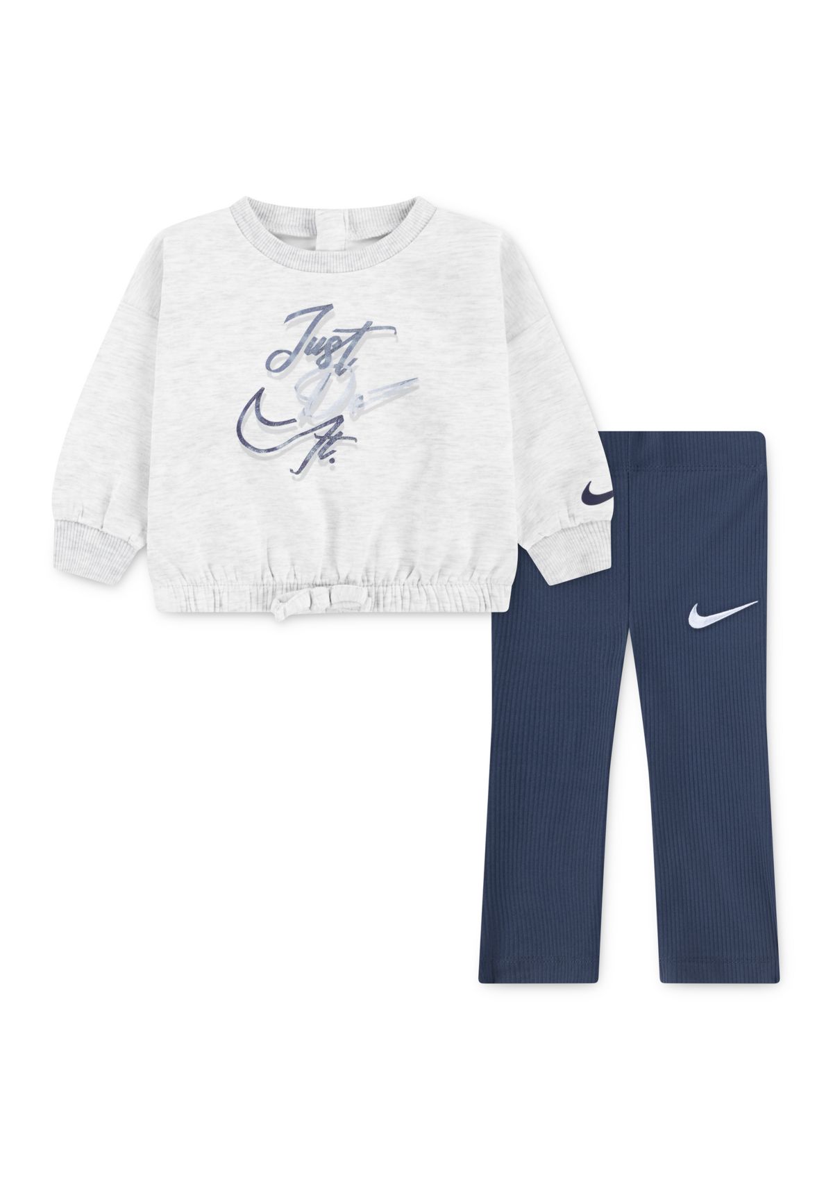 Baby Girls Swoosh Graphic Sweatshirt and Ponte Leggings Set