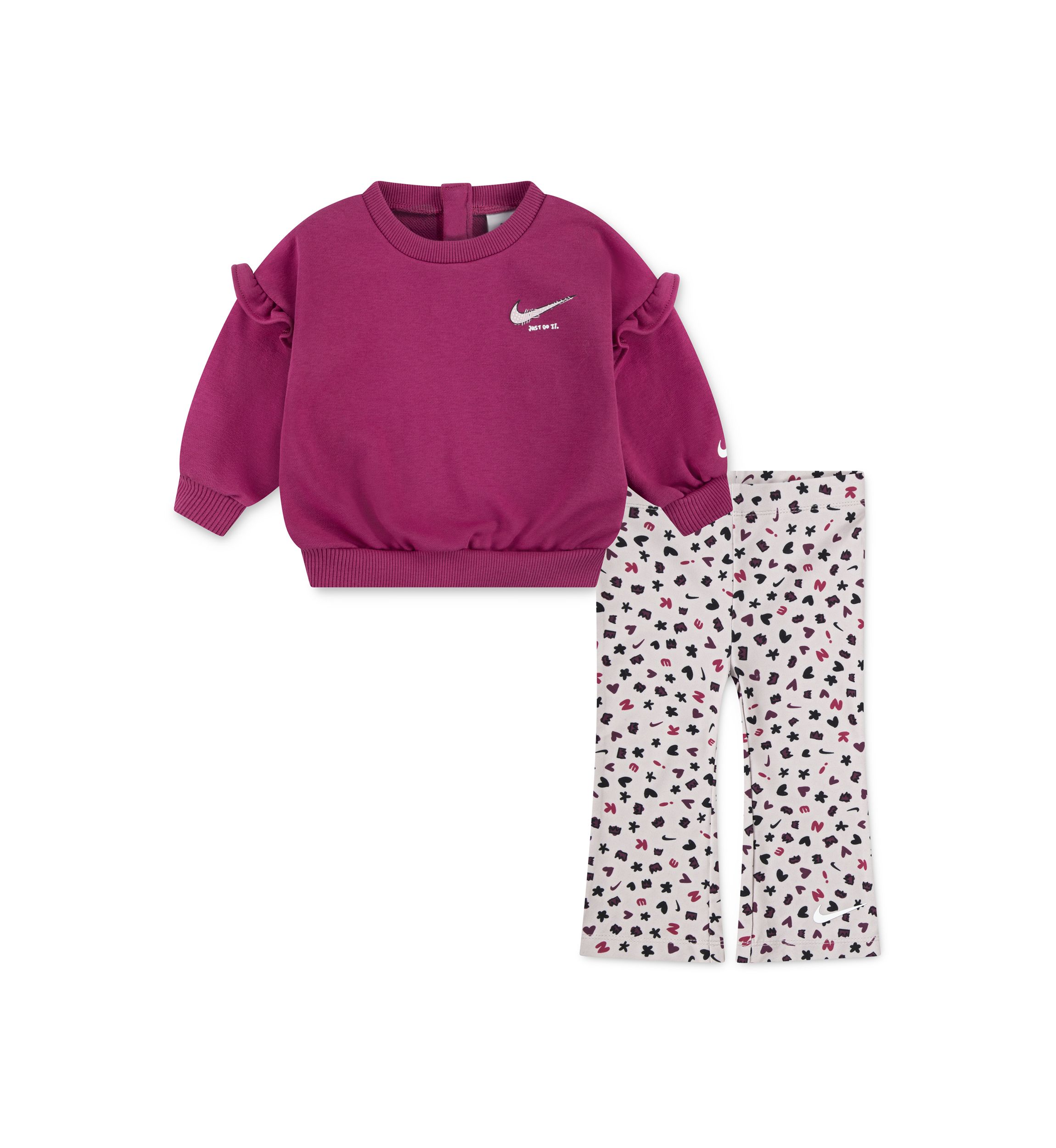 Baby Girls Essentials Sweatshirt and Printed Flare Leggings Set