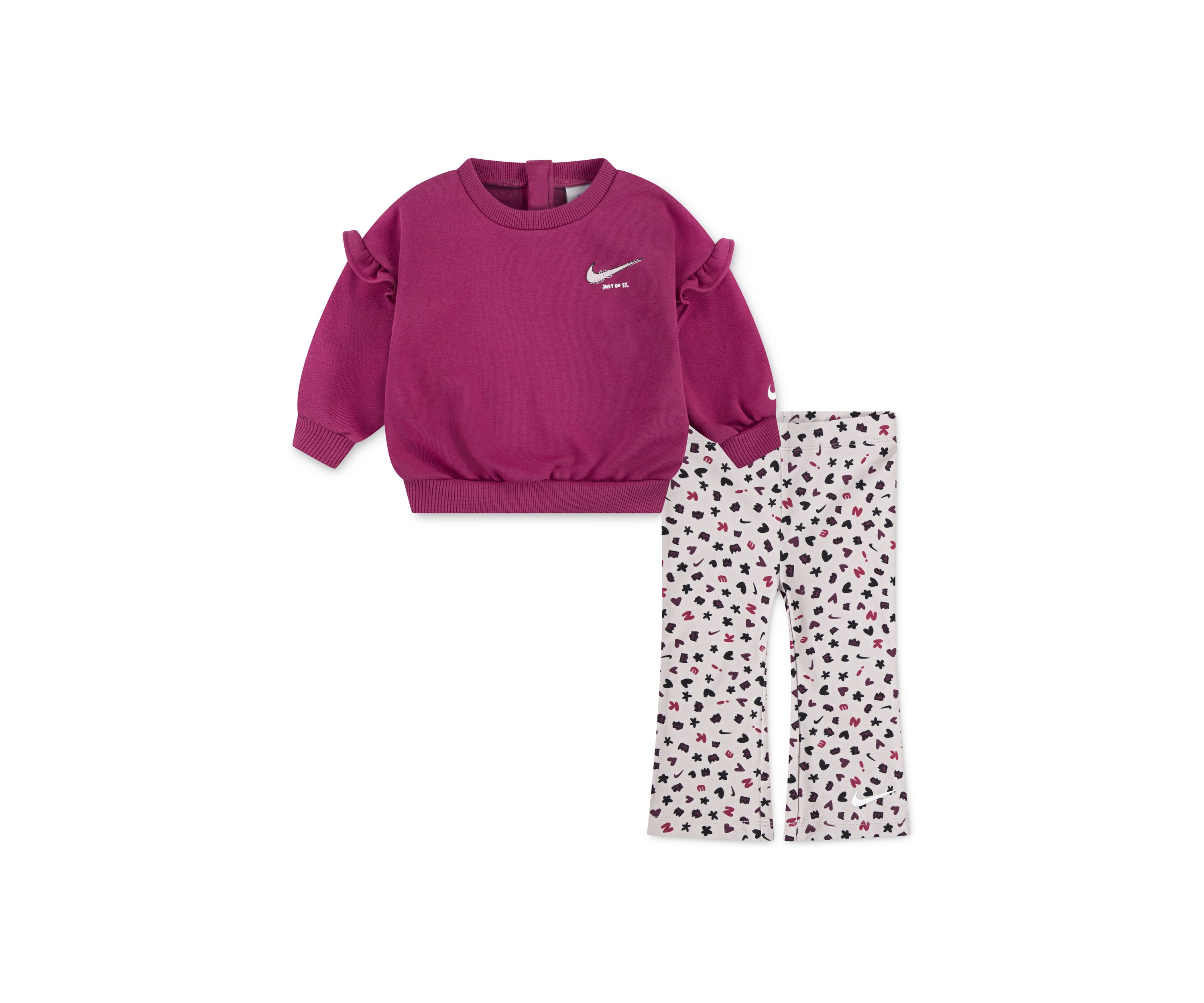Baby Girls Essentials Sweatshirt and Printed Flare Leggings Set