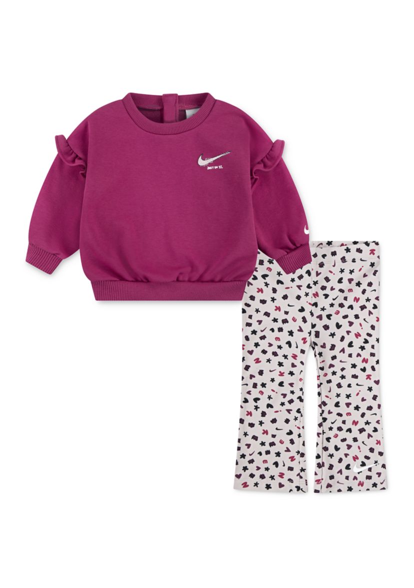 Baby Girls Essentials Sweatshirt and Printed Flare Leggings Set