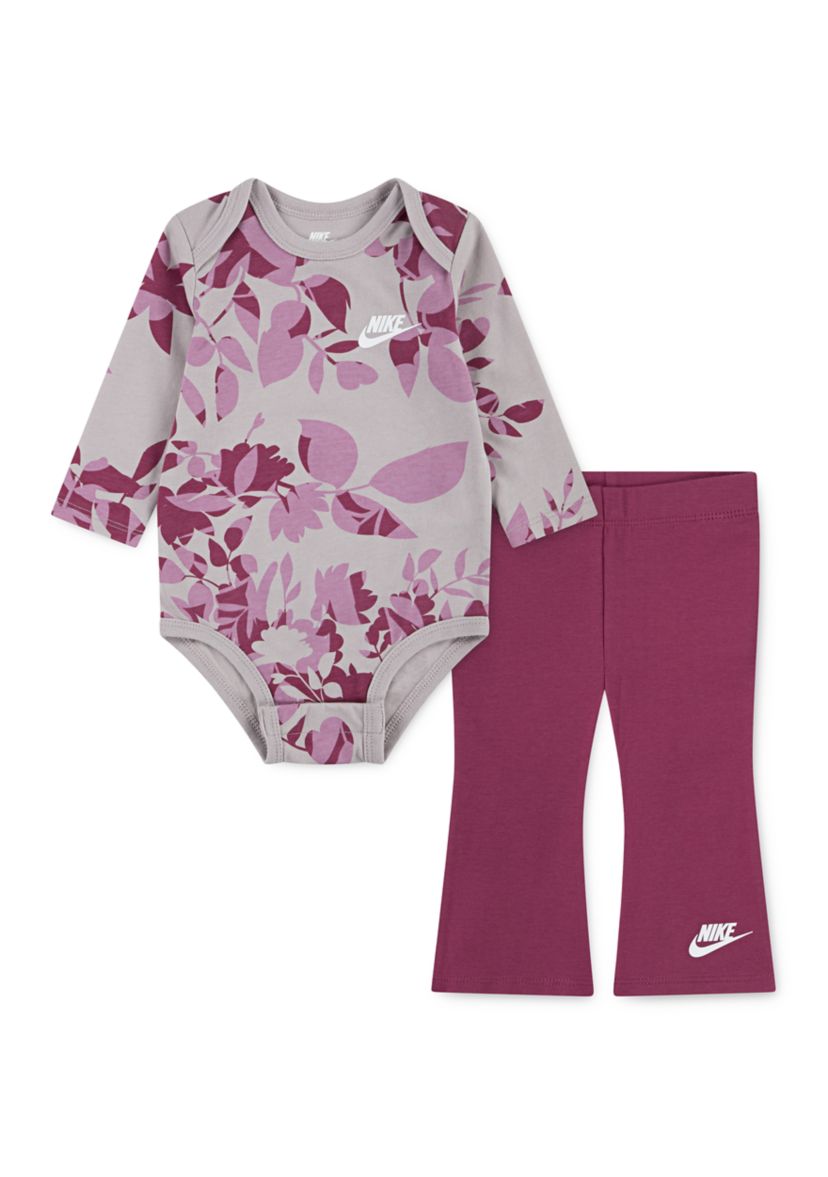 Baby Girls Printed Bodysuit and Flared Leggings Set