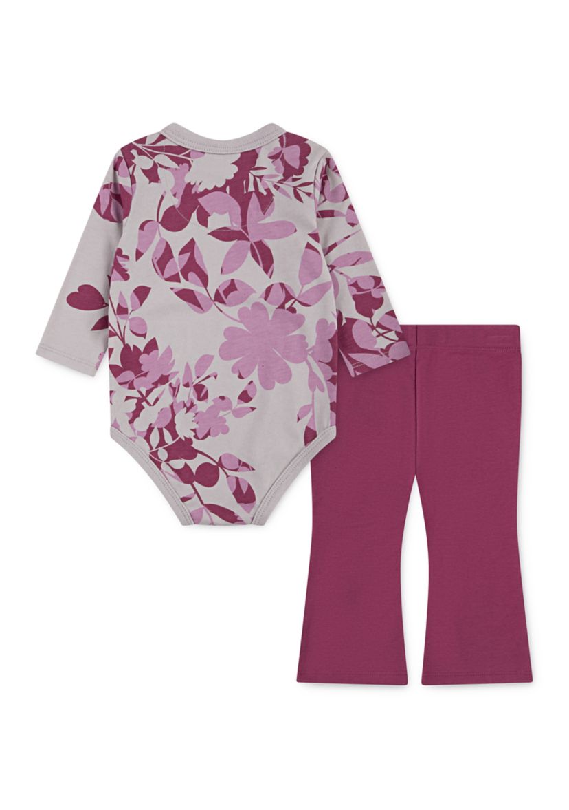Baby Girls Printed Bodysuit and Flared Leggings Set