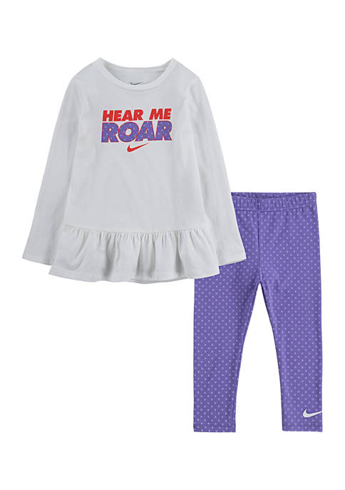 Toddler Girls Hear Me Roar 2 Piece T-Shirt and Legging Set
