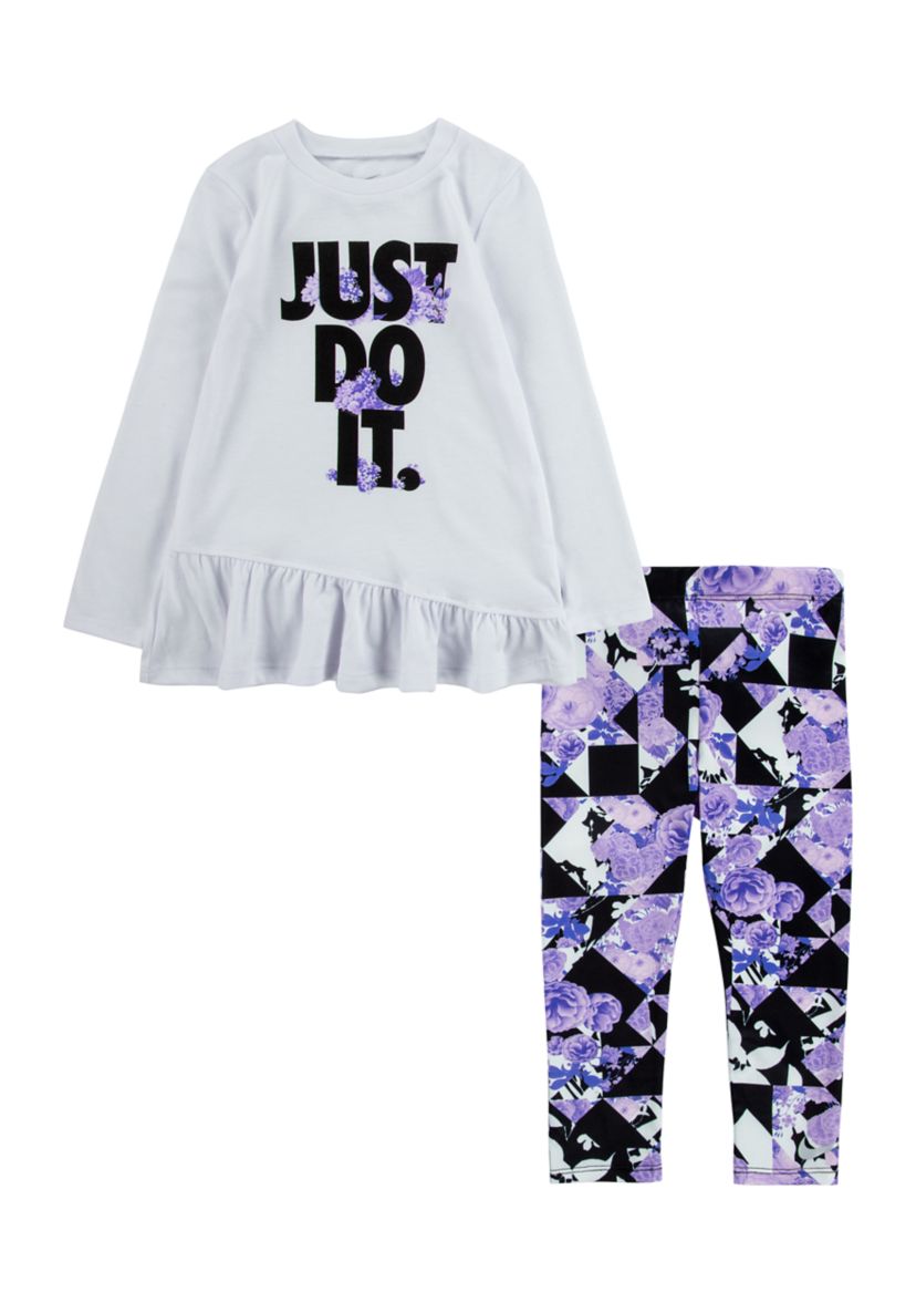 Toddler Girls Just Do It Floral Set