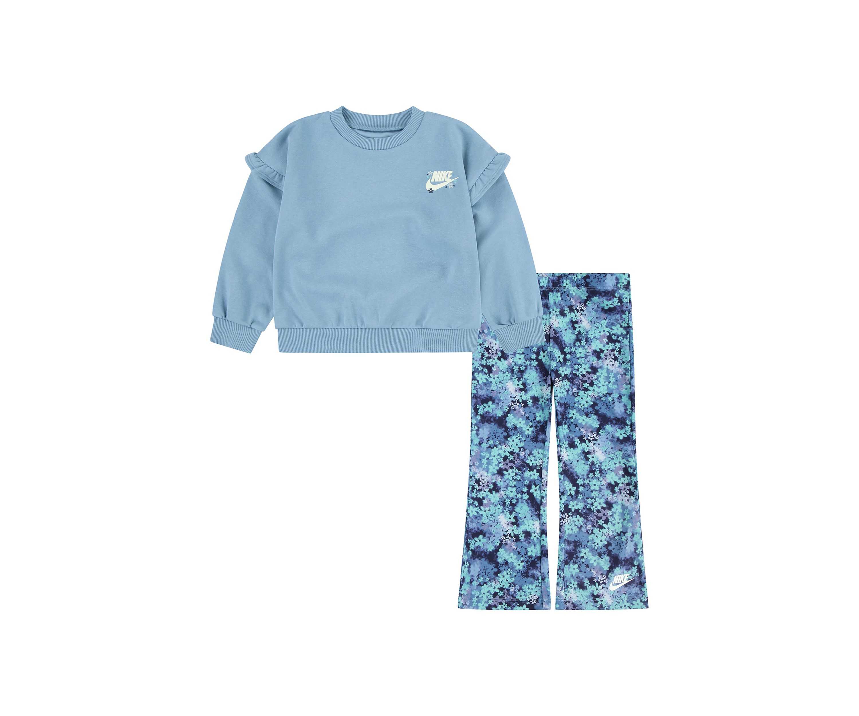 Toddler Girls Jersey Sweatshirt and Printed Flare Leggings