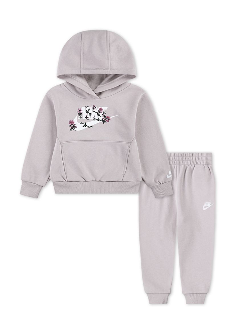 Toddler Girls Floral Futura Graphic Hoodie and Joggers Set