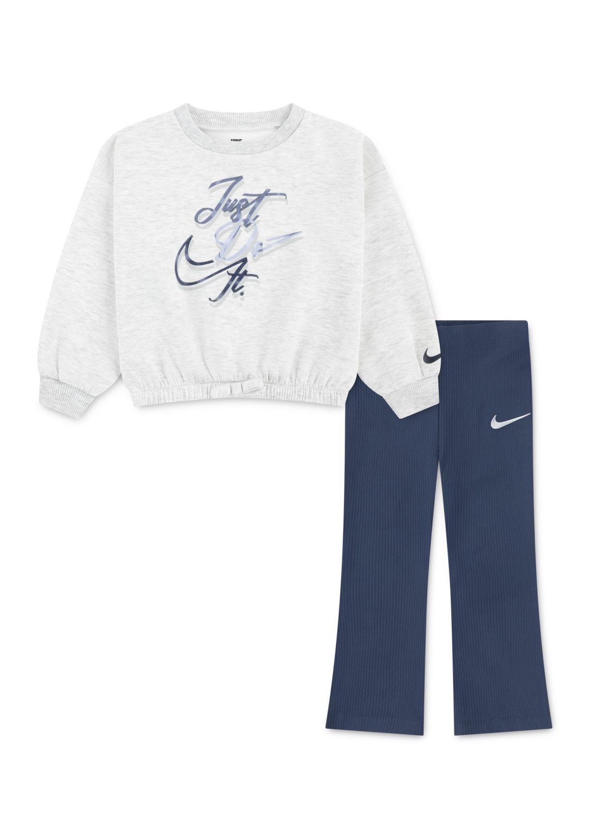 Toddler Girls Swoosh Graphic Sweatshirt and Flared Pants Set