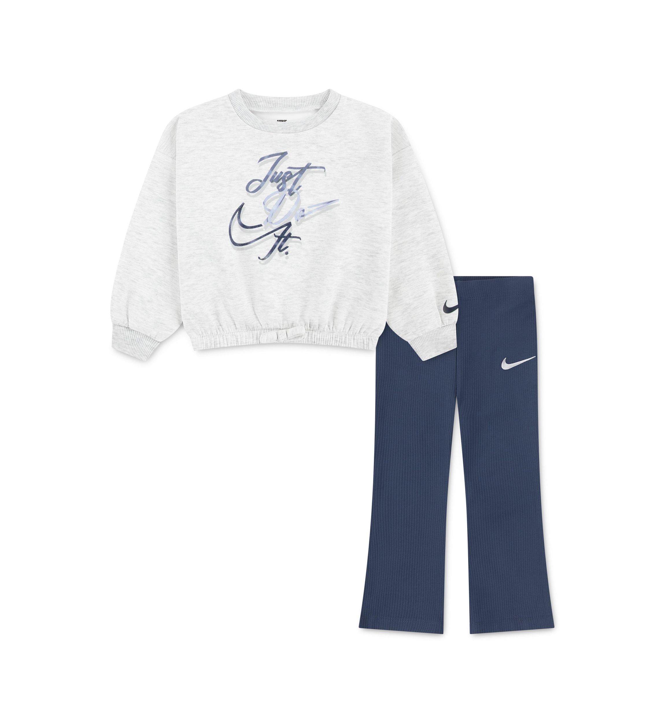 Toddler Girls Swoosh Graphic Sweatshirt and Flared Pants Set