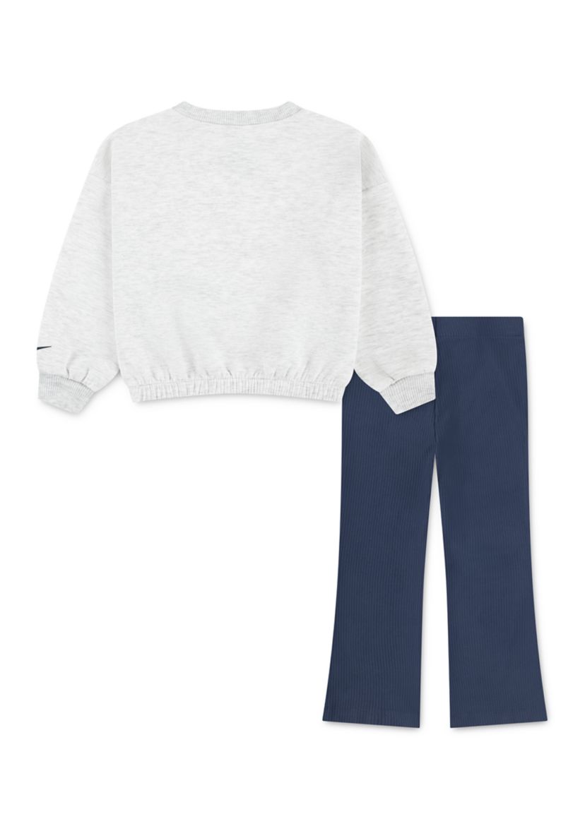 Toddler Girls Swoosh Graphic Sweatshirt and Flared Pants Set