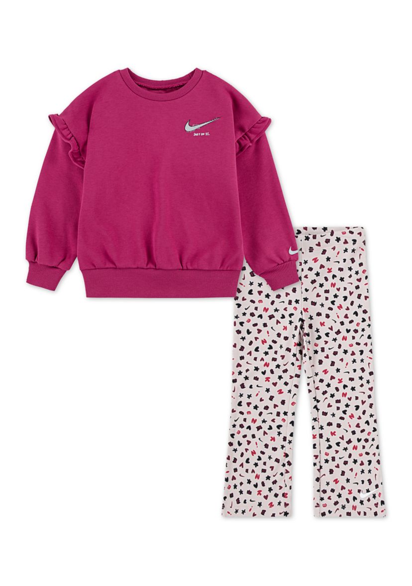Toddler Girls Girls Essentials Sweatshirt and Printed Flare Leggings Set