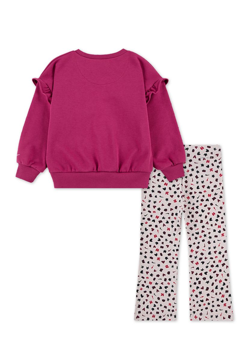 Toddler Girls Girls Essentials Sweatshirt and Printed Flare Leggings Set