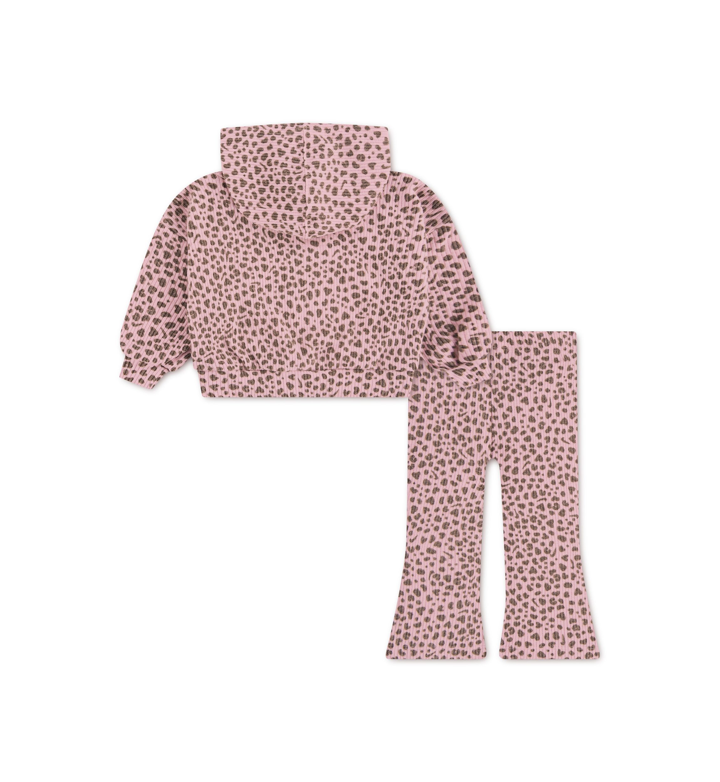 Toddler Girls Brushed Animal Print Ribbed Set 